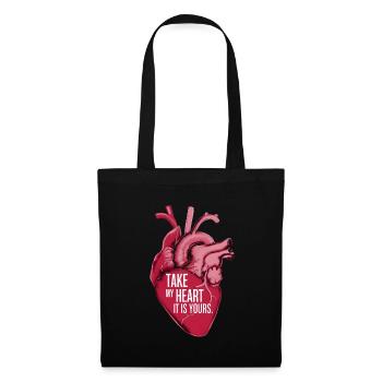 Amour Prends mon cœur, c’est le tien - Sac en tissu - noir - Dos