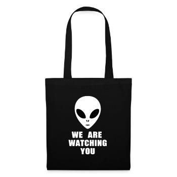 Alien, wir beobachten dich - Stoffbeutel - Schwarz - Hinten