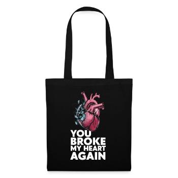 You broke my heart again - Tote Bag - black - Back