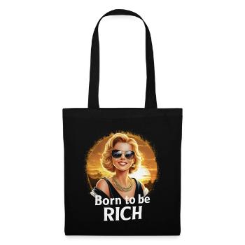 Né pour être riche fille lunettes de soleil lever de soleil - Sac en tissu - noir - Dos