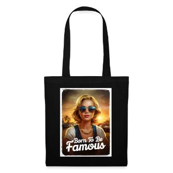 Born to be famous girl sunset sunglasses - Tote Bag - black - Back
