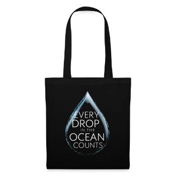 Every drop in the ocean counts Sea Water droplets - Tote Bag - black - Back