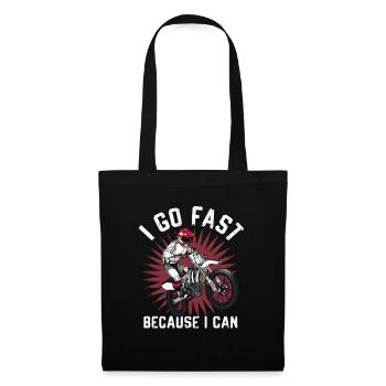 Moto Je vais vite parce que je peux - Sac en tissu - noir - Dos