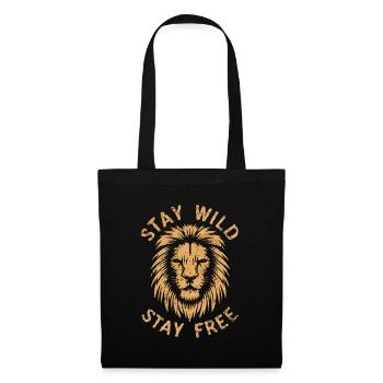 Lion stay wild stay free - Tote Bag - black - Back