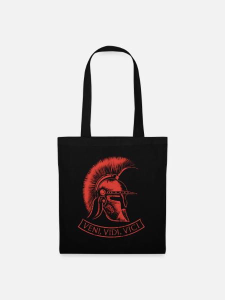 VENI VIDI VICI Julius Caesar roter Helm - Stoffbeutel - Schwarz