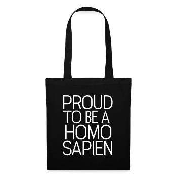 Fier d’être un homo sapien - Sac en tissu - noir - Dos