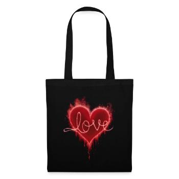 Cœur d’amour - Sac en tissu - noir - Dos