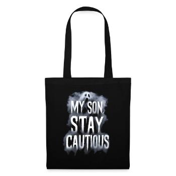 My son stay cautious fog ghost - Tote Bag - black - Back