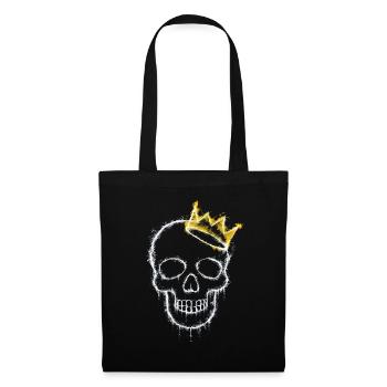 crâne avec une couronne - Sac en tissu - noir - Dos