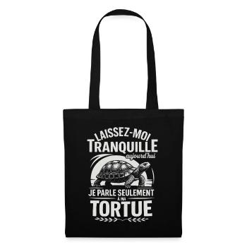 Today I'm just talking to my turtle - Tote Bag - black - Back
