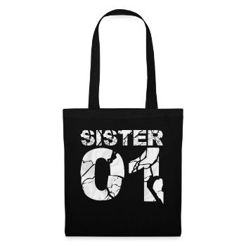 Sister 01 | Partnershirts - Stoffbeutel - Schwarz - Hinten