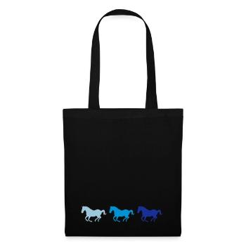 Trois chevaux au galop - Sac en tissu - noir - Dos