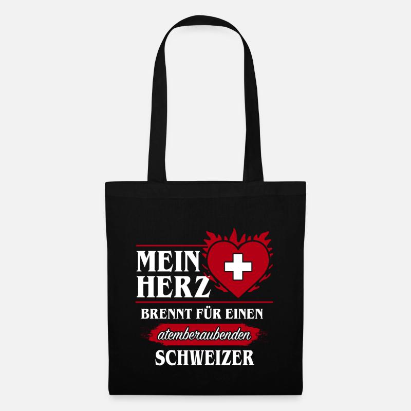 SCHWEIZER - MEIN HERZ BRENNT - Stoffbeutel - Schwarz