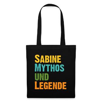 Mythos Sabine die Legende Vorname Sabine - Stoffbeutel - Schwarz - Hinten