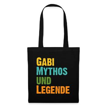 Gabi, die Frau der Mythos die Legende Geburtstag - Stoffbeutel - Schwarz - Hinten
