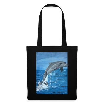 Delphin - Stoffbeutel - Schwarz - Hinten
