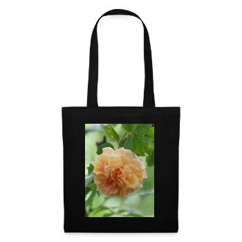 Blühende Frühlings Rose - Stoffbeutel - Schwarz - Hinten