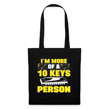 Im More Of A 10 Keys Person Harmonicist Gift Idea - Stoffbeutel - Schwarz - Hinten