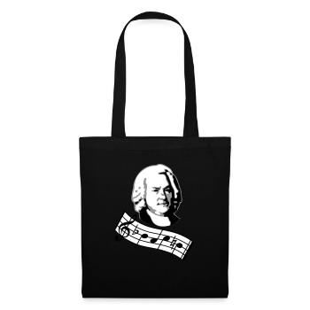 bach noten 3col vers2 - Stoffbeutel - Schwarz - Hinten