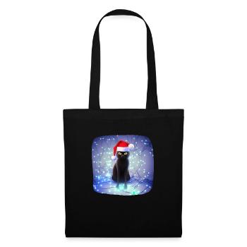 Cat wrapped in Christmas lights - Tote Bag - black - Back