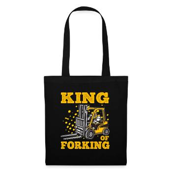 King Of Forking Forklift Art For Forklift Driver - Stoffbeutel - Schwarz - Hinten