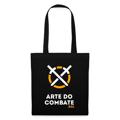 Logo «Arte do Combte» vertical sobre fundo preto - Bolsa de tela