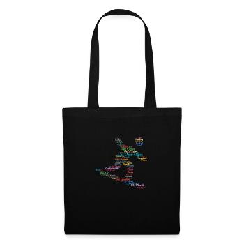Ski Alp resorts, word cloud, snowboard - Tote Bag - black - Back