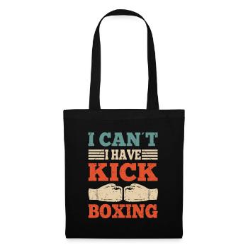 I Cant I Have Kickboxing Funny Kickboxer Gift - Stoffbeutel - Schwarz - Hinten
