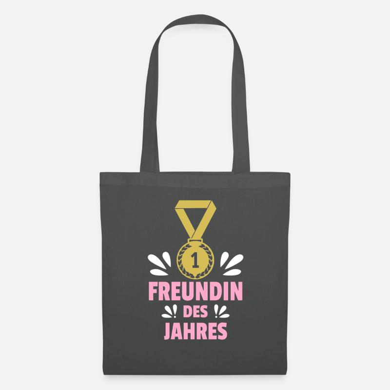 Freundin des Jahres | Valentinstag Geschenk - Stoffbeutel - Graphite