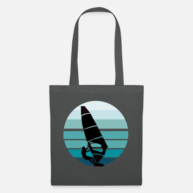 Surfer Windsurfer Blauer Hintergrund - Stoffbeutel - Graphite