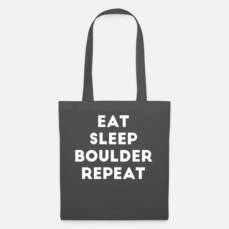 Eat Sleep Boulder Repeat Bouldern Klettern Wand - Stoffbeutel - Graphite