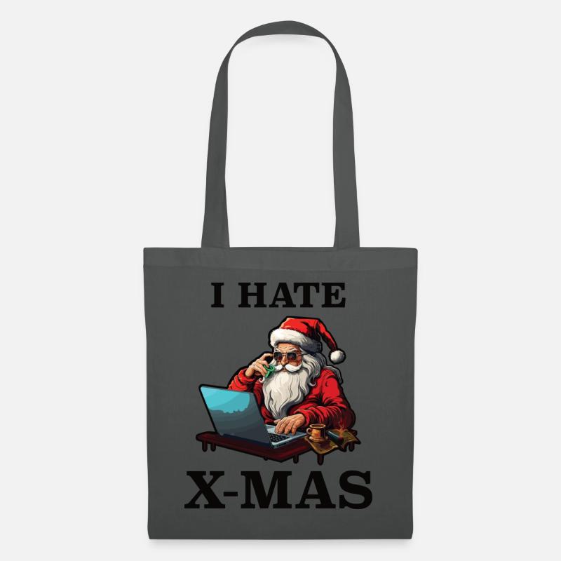 Tech-Weihnachtsmann hasst Weihnachten - Stoffbeutel - Graphite