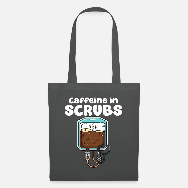 KOFFEIN IN PEELINGS - KRANKENSCHWESTER GESCHENK - Stoffbeutel - Graphite