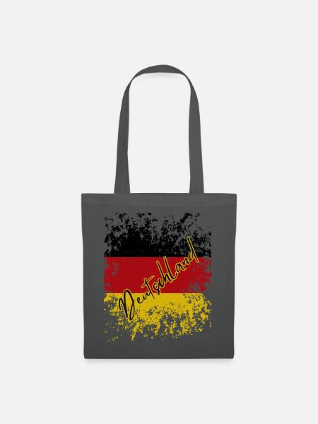 Deutsche Grunge-Flagge, deutscher Stolz - Stoffbeutel - Graphite