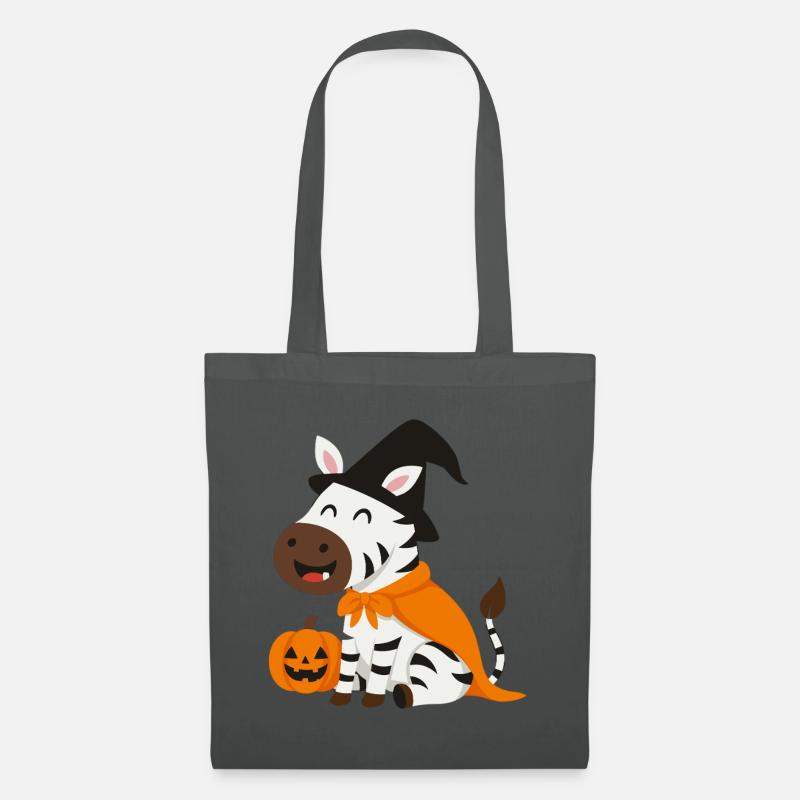 Süßes Halloween Zebra - Stoffbeutel - Graphite