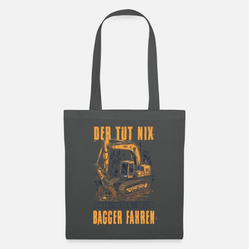 Baggerfahrer Geschenke Baggerführer Baustelle - Stoffbeutel - Graphite