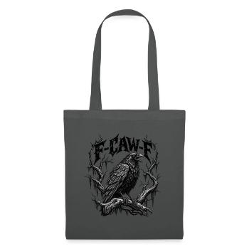 F-CAW-F Gothic Raven Dark Humor Crow - Stoffbeutel - Graphite - Vorne
