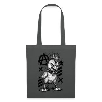 Punk Rock Duck Mohawk Anarchy Bird - Stoffbeutel - Graphite - Vorne