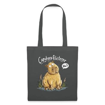 Capybaraflüsterer I Wasserschwein Tierhumor - Stoffbeutel - Graphite - Vorne