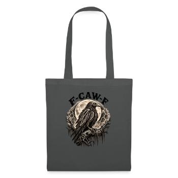 F-CAW-F Gothic Skeleton Raven Full Moon Dark - Stoffbeutel - Graphite - Vorne