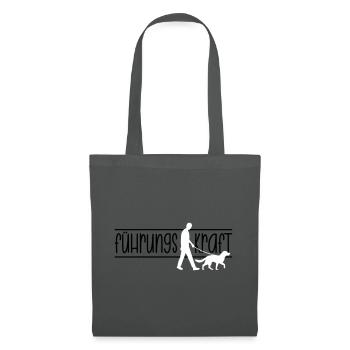 Führungskraft Mann Hund Gassi gehen Herrchen - Stoffbeutel - Graphite - Vorne