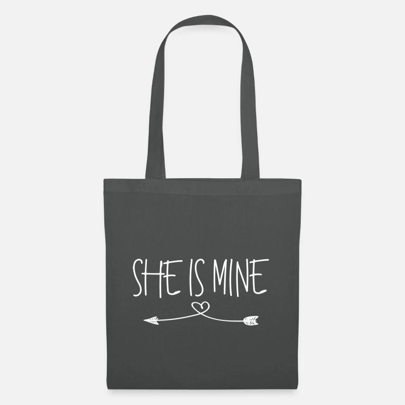 Partnershirts - She is mine - white - Tote Bag - graphite grey