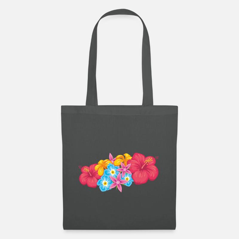 Blumen - Stoffbeutel - Graphite