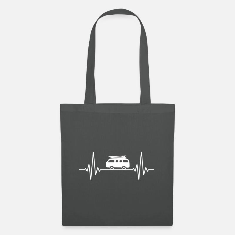 Herzschlag Camping & witziger EKG Frequenz Camper - Stoffbeutel - Graphite