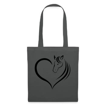 Amants de cheval - Chemise mignonne pour les filles - Sac en tissu - gris graphite - Devant