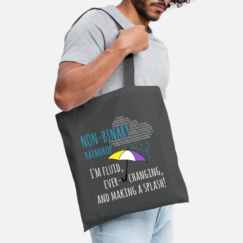 Non-binary raindrops non-binary PRIDE LGBT Tote Bag