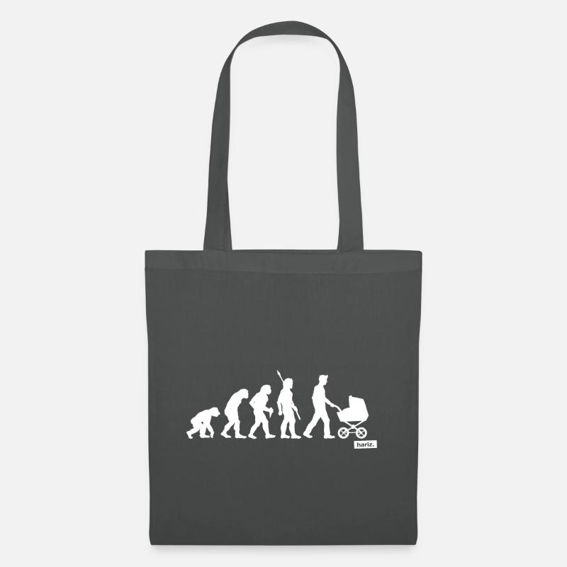 Papa Evolution HARIZ Papa Vatertag Geschenk - Stoffbeutel - Graphite
