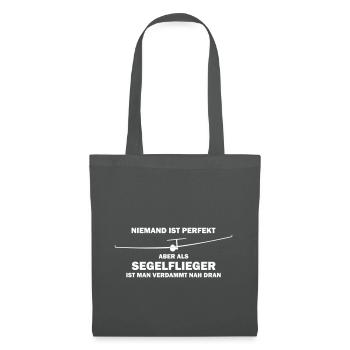 lustiger Spruch Segelflieger Segelflugzeug Pilot - Stoffbeutel - Graphite - Vorne
