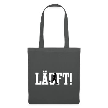LÄUFT! Mann - Stoffbeutel - Graphite - Vorne