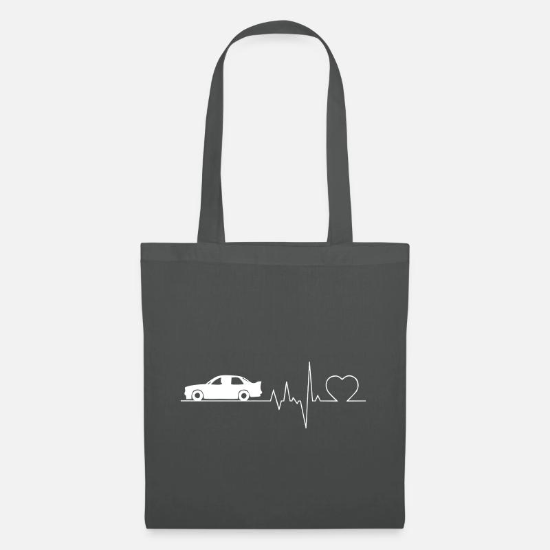 Herzschlag Auto Geschenk - Stoffbeutel - Graphite